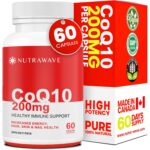 Nutrawave CoQ10 Ubiquinone Supplement – Powerful 200mg High Potency Capsules, Coenzyme q10 Improves Heart Health, Increases Energy and Exercise Performance, Reduced Migraines...