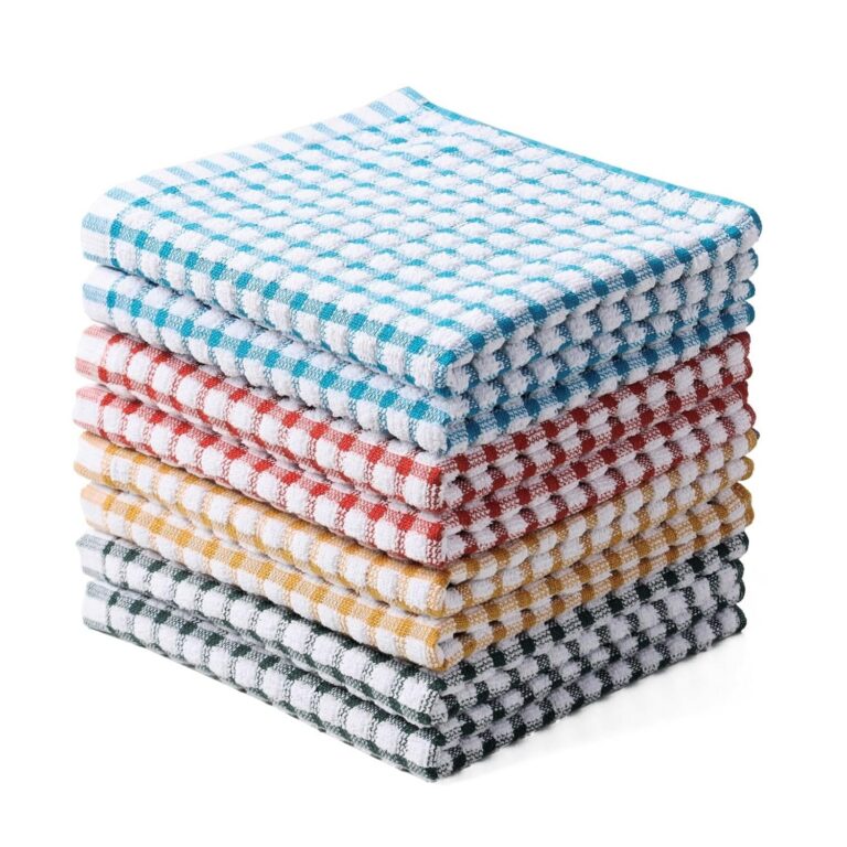 Oeleky - 100% Cotton Dish Towels for Washing Dishes, Dish Rags 12 x 12 Inches, Absorbent Dish Towels, Pack of 8, Quick Dry Cleaning Cloths
