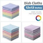 Oeleky Dish Cloths for Kitchen Washing Dishes, Super Absorbent Dish Rags, Cotton Kitchen Dish Towels Pack of 8, 12x12 Inches