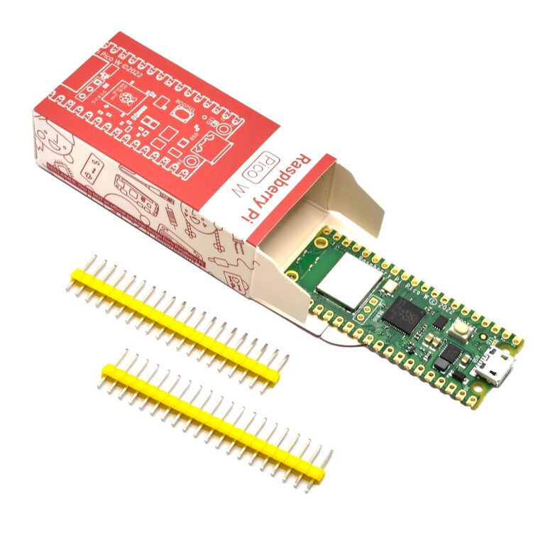 Official Pi Pico W/WiFi with Packaging Box and GPIO headers, First Wireless Microcontroller Board for IoT Developer