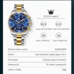 OLEVS Watches for Men Waterproof Luxury Analog Mens Watches Stainless Steel Business Fashion Mens Watch Big Face Dress Watches for Men Watch with Date(Blue/Black/Green/Gold Dial)