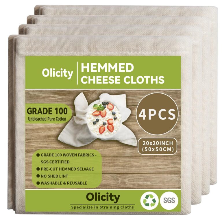 Olicity Cheese Cloth, Grade 100, 20x20Inch Hemmed Cheesecloth for Straining Reusable, 100% Unbleached Precut Cheese Cloths Muslin Cloth for Cooking, Cold Brew Filtering, Cheese...