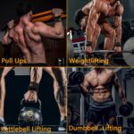 ORANGE FOREST Weight Lifting Wrist Strap with Double Layer Leather, Neoprene Padded Gym Lifting Grips for Deadlift Powerlifting and Pull Up for Men Women (Pair)