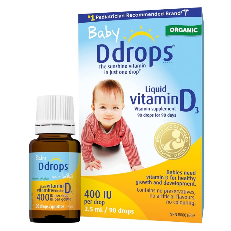 Organic Baby Ddrops 400 IU 90 drops (2.5ml) - Daily Liquid Vitamin D for Infants (Pack of 1)