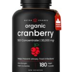 Organic Cranberry Supplement, Ultra Strength 30,000 mg, 180 Cranberry Pills for Women & Men, UTI Protection, Urinary Tract Health, Bladder & Kidney Support - High Potency 50:1...