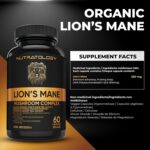 Organic Lion's Mane Mushroom Capsules - Nootropic Mushroom Supplements Formulated With 40% Polysaccharides & >20% Beta-Glucan! Immunomodulating Properties & A Potent Source Of...