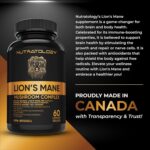 Organic Lion's Mane Mushroom Capsules - Nootropic Mushroom Supplements Formulated With 40% Polysaccharides & >20% Beta-Glucan! Immunomodulating Properties & A Potent Source Of...