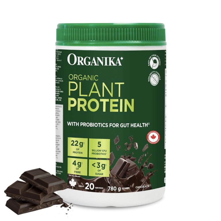 Organika Organic Plant Protein Powder Chocolate with Prebiotics & Probiotics – 22g Vegan Protein, 4g Fibre, Supports Digestion, Gut Health, Energy & Muscle Recovery – Low Sugar,...