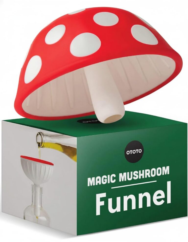 OTOTO Mushroom - Foldable Kitchen Funnel - Small Funnel with Wide Mouth for Jars, Canning, & Bottle Liquid Transfer - Silicone, 100% Food Safe, BPA Free, Dishwasher Safe