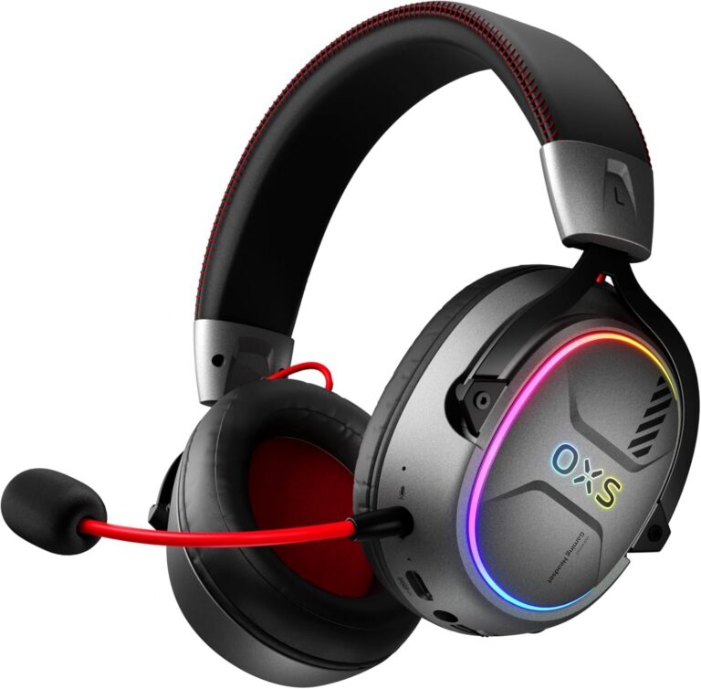 OXS Storm G2 Wireless Gaming Headset, 7.1 Virtual Surround Sound, 3 EQ Modes, 2.4GHz Low Latency, 50mm Driver, 40H Playtime, RGB Light,Bluetooth 5.3, Compatible with PC,...