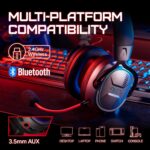 OXS Storm G2 Wireless Gaming Headset, 7.1 Virtual Surround Sound, 3 EQ Modes, 2.4GHz Low Latency, 50mm Driver, 40H Playtime, RGB Light,Bluetooth 5.3, Compatible with PC,...