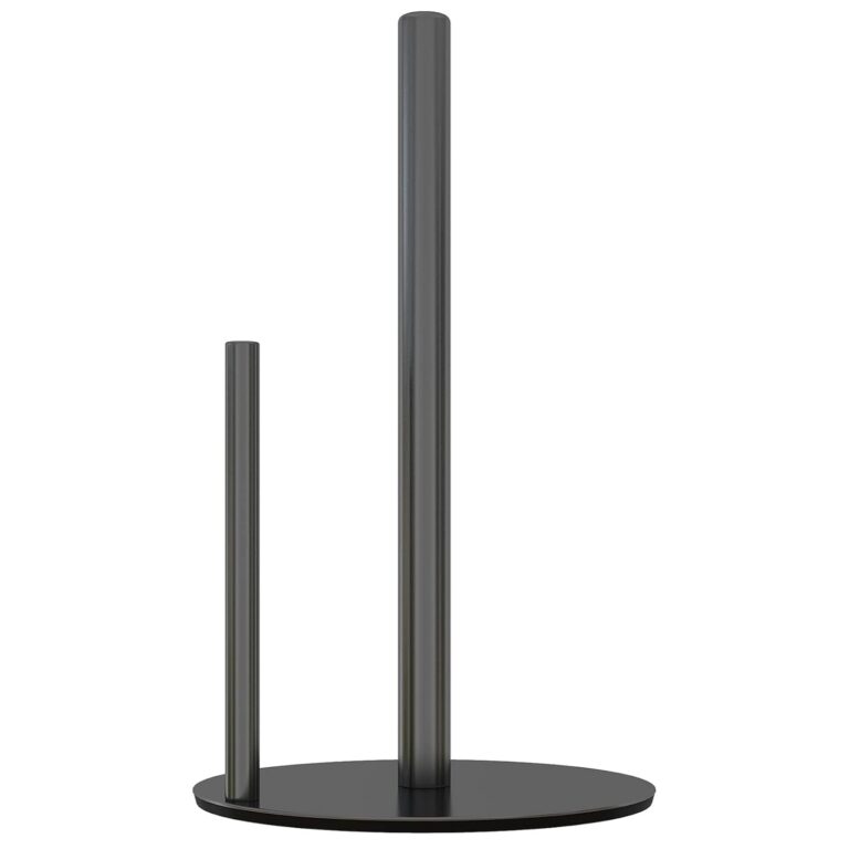 Paper Towel Holder Black Kitchen Roll Holder, Premium Stainless Steel Paper Towel Holder for Kitchen Roll Organize, One-Handed Operation Countertop Roll Dispenser with Weighted...