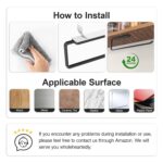 Paper Towel Holder Under Cabinet - Wall Mounted Paper Towel Holder No Drilling, Adhesive Under Cabinet Paper Towel Holder, Black Kitchen Towel Holder, 31 x 8 x 3.5 cm, Aluminum,...