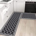 Pauwer Anti Fatigue Kitchen Rugs Sets 2 Piece Non-Slip Waterproof Kitchen Runner Rug Farmhouse Kitchen Rugs and Mats Comfort Standing Mat Cushioned Kitchen Floor Mats PVC Foam...