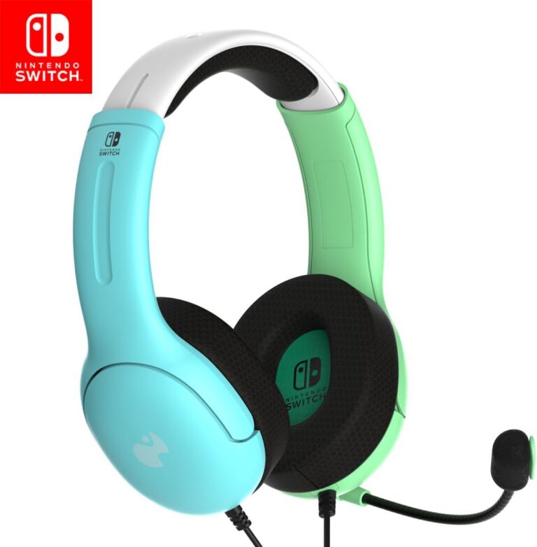 PDP AIRLITE Stereo Headset with Mic for Nintendo Switch/Switch Lite/OLED - Noise Cancelling Microphone, Lightweight, Soft Comfort On Ear Headphones, 3.5mm Jack - Animal Crossing...