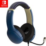 PDP Gaming AIRLITE Stereo Headset with Mic for Nintendo Switch/Switch Lite/OLED - Noise Cancelling Microphone, Lightweight, Soft Comfort On Ear Headphones, 3.5mm Jack -Hyrule Blue