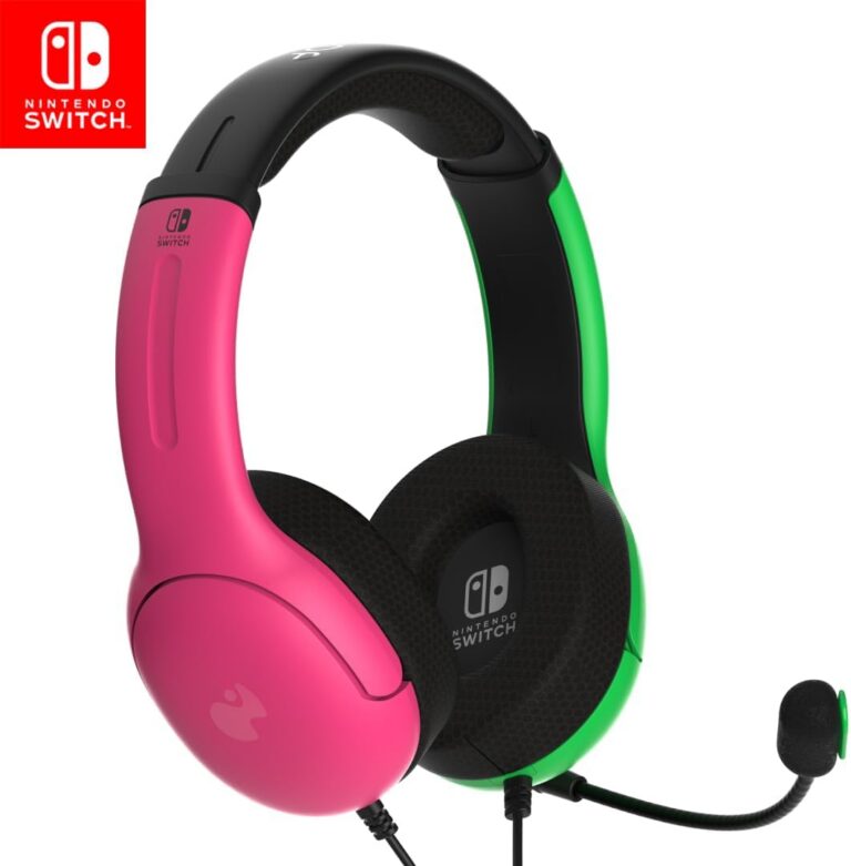 PDP Gaming AIRLITE Stereo Headset with Mic for Nintendo Switch/Switch Lite/OLED - Noise Cancelling Microphone, Lightweight, Soft Comfort On Ear Headphones, 3.5mm Jack - Pink &...