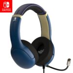 PDP Gaming AIRLITE Stereo Headset with Mic for Nintendo Switch/Switch Lite/OLED - Noise Cancelling Microphone, Lightweight, Soft Comfort On Ear Headphones, 3.5mm Jack -Hyrule Blue
