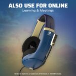 PDP Gaming AIRLITE Stereo Headset with Mic for Nintendo Switch/Switch Lite/OLED - Noise Cancelling Microphone, Lightweight, Soft Comfort On Ear Headphones, 3.5mm Jack -Hyrule Blue