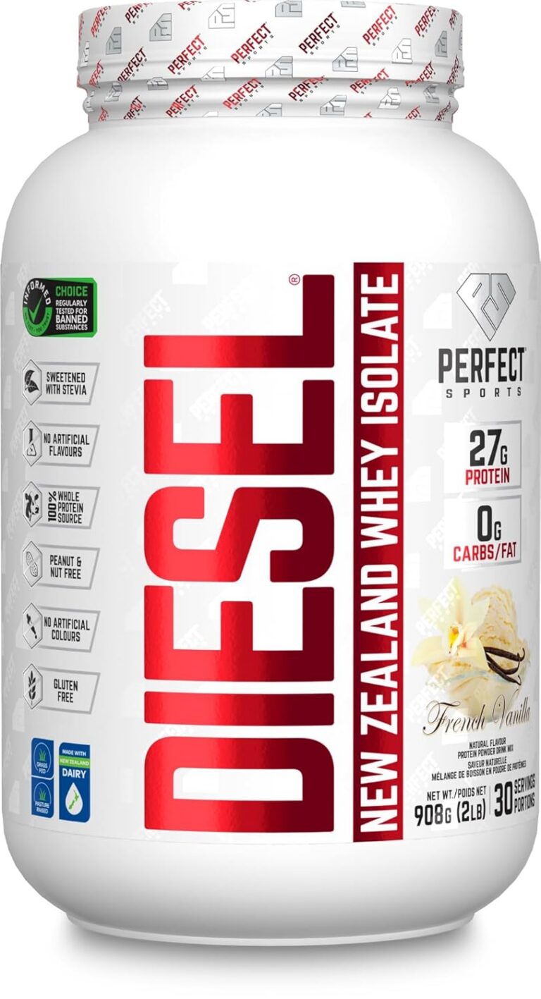 PERFECT SPORTS Diesel New Zealand Whey Protein Isolate, Stevia Sweetened, French Vanilla, 908gram