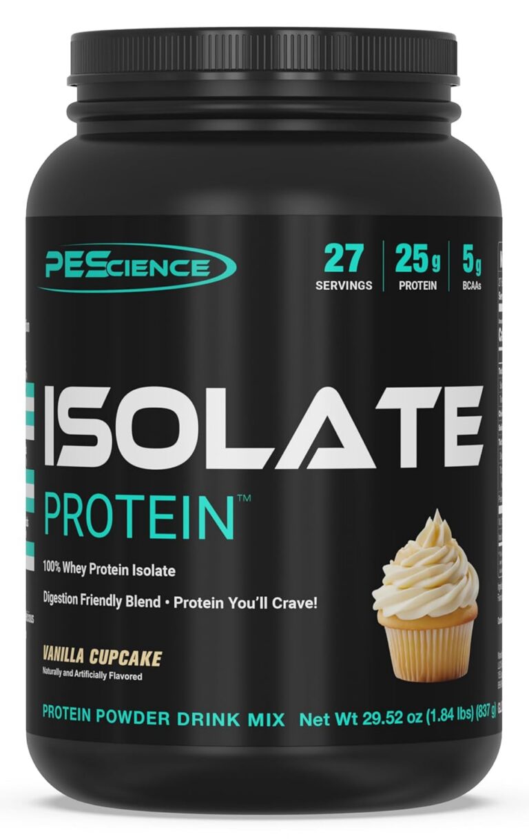 PEScience Whey Protein Isolate, Clean Protein Powder for Women and Men, Low Carb, Gluten Free, Fast Absorbing Post Workout Shake - Vanilla Cupcake -27 Servings