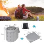 Petgin Portable Toilet, Adult Outdoor Camping Toilet,Foldable Porta Potty for Car Boat Travel Hiking Long Trips Beach,Collapsible Sturdy Emergency Toilet,30 Trash Bags-Gray