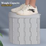 Petgin Portable Toilet, Adult Outdoor Camping Toilet,Foldable Porta Potty for Car Boat Travel Hiking Long Trips Beach,Collapsible Sturdy Emergency Toilet,30 Trash Bags-Gray