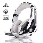 PHOINIKAS H1 Gaming Headset for PS4, Xbox One, PC, Laptop, Nintendo Switch with Bass Surround, Xbox One Headset with Noise-Cancelling Mic, Over Ear Headphones with LED Light,...