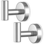 PMMASTO Black 4 Pack Self Adhesive Wall Hooks for Hanging, Stick On Wall Hanger Hook for Shower, Robe, Hat - Aluminium