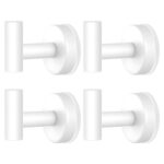 PMMASTO Black 4 Pack Self Adhesive Wall Hooks for Hanging, Stick On Wall Hanger Hook for Shower, Robe, Hat - Aluminium