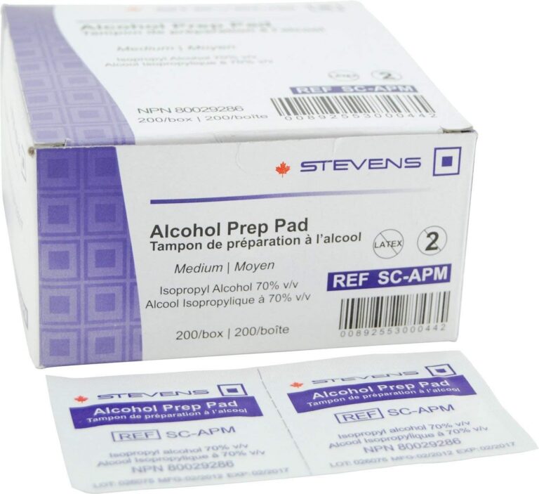 Podocure Alcohol Prep Pad | Sterile Wipes | Medium Size | 2-Ply Cotton 70% Isopropyl Individually Wrapped (200 Pads)