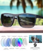 Polarized Sunglasses for Men Women, Square Retro Sun Glasses for Driving Fishing Golf Lightweight UV400 Protection