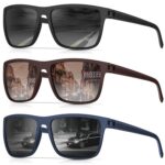 Polarized Sunglasses for Men Women, Square Retro Sun Glasses for Driving Fishing Golf Lightweight UV400 Protection