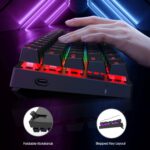 Portable 60% Mechanical Gaming Keyboard,60 Percent Wired Gamer Keyboard with Blue Switches,LED Customization Backlit,61 Keys Ultra-Compact Mini Office Keyboard for...