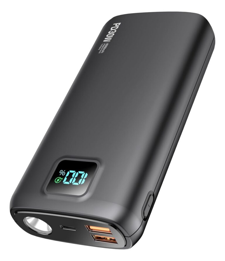 Portable-Charger-Power-Bank - 40000mAh Power Bank PD 30W and QC 4.0 Quick Charging Built-in Bright Flashlight LED Display 2 USB 1Type-C Output for Most Electronic Devices on The...