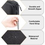 Portable Electronics Travel Organizer with Double Layer Design, Waterproof Electronic Organizer to Hold USB Flash Drive, Cords, Chargers, Phones, Earphones, Power Banks, Mouse,...