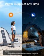 Portable Power Station 300W (600W Surge), 192Wh (60,000mAh) Solar Generator, LiFeP04 Battery with AC Outlets, 5.7LB Power Bank for Camping, Traveling, Home & Emergency (Solar...