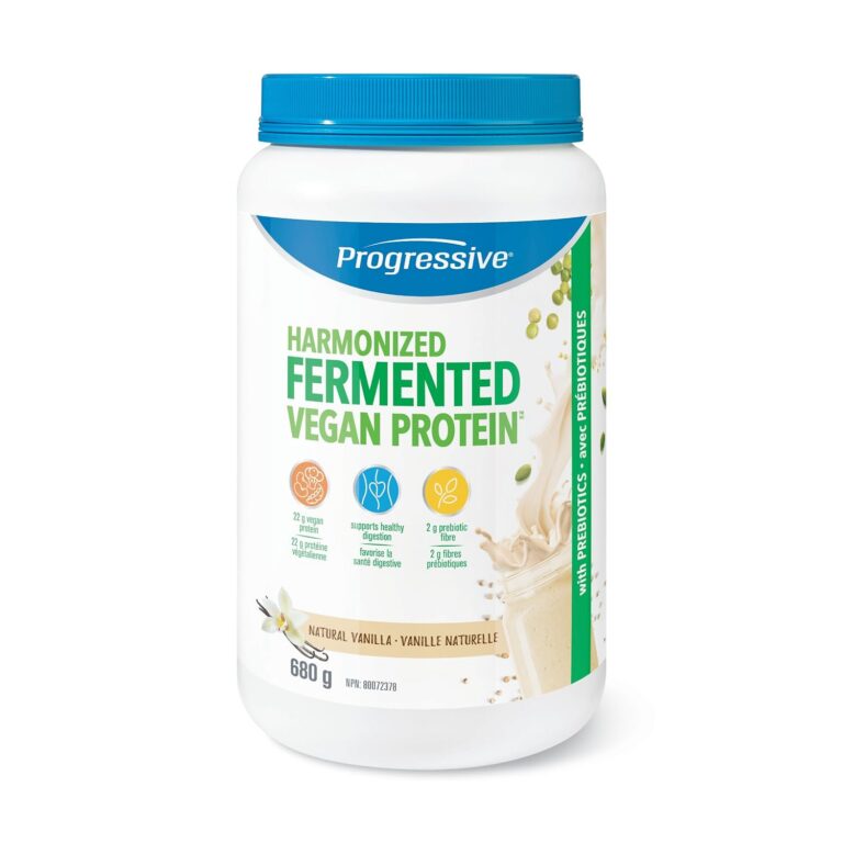 Progressive Harmonized Fermented Vegan Protein Powder Vanilla, Canadian Made 23 g Plant-Based Organic Non-GMO Protein with 2 g Fiber, Blend of 5 non-GMO Legumes, Grains and...
