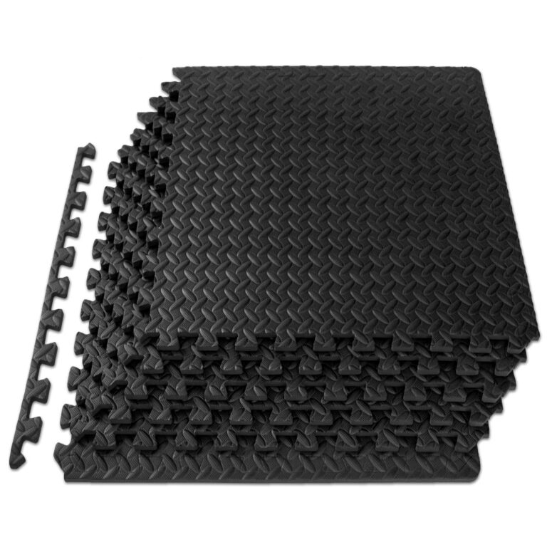 ProsourceFit Puzzle Exercise Mat ½ in, EVA Interlocking Foam Floor Tiles for Home Gym, Mat for Home Workout Equipment, Floor Padding for Kids, Black, 24 in x 24 in x ½ in, 24 Sq...