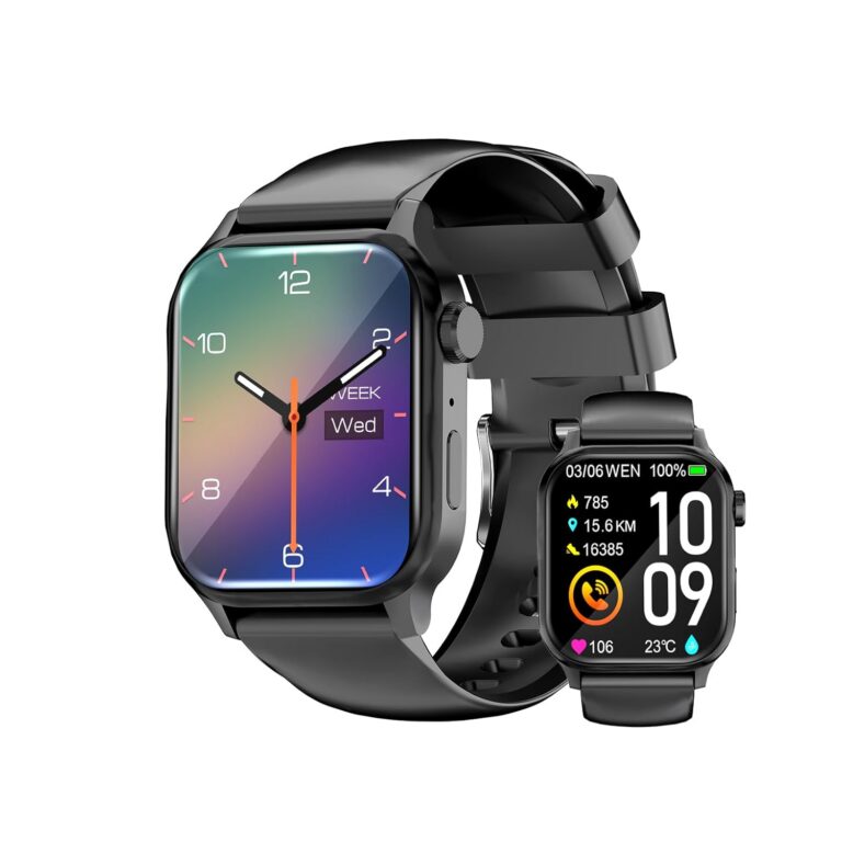 PROTKPETS Smart Watch with 1.85" HD Touch Screen, Heart Rate & Sleep Monitor, 110+ Sports Modes, IP68 Water Resistant, iOS & Android Compatible (Black)