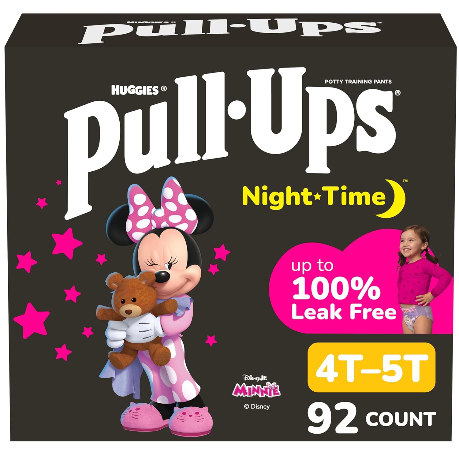Pull-Ups Girls' Night-Time Potty Training Pants, Size 4T-5T Overnight Training Underwear (38-50 lbs), 92 Ct Pull-Ups Girls' Night-Time Potty Training Pants, Size 4T-5T Overnight Training Underwear (38-50 lbs), 92 Ct