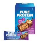 Pure Protein Bars - Nutritious, Gluten Free bar, made with Whey protein blend - low sugar, protein snack. Deliciously satisfying. Made in Canada, Chewy Chocolate Chip (Pack of 6)