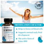 PUREFULLY 5-MTHF 1000mcg, 90 Capsules - L Methylfolate (Active Form of Vitamin B9 Folate) Supplement - Supports Cardiovascular Health and Early Fetal Development