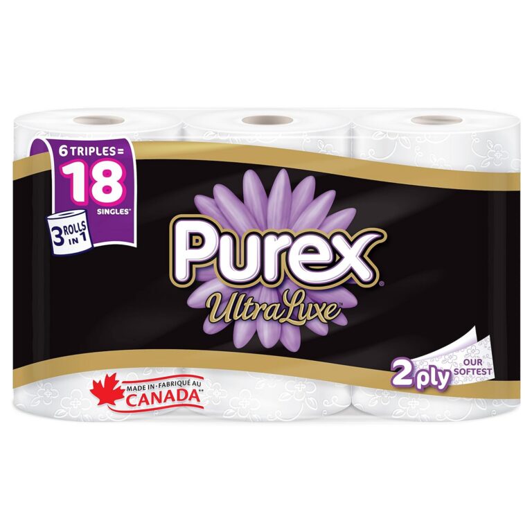 Purex UltraLuxe Luxuriously Soft & Thick Toilet Paper, 6 Triple Rolls = 18 Single Rolls`