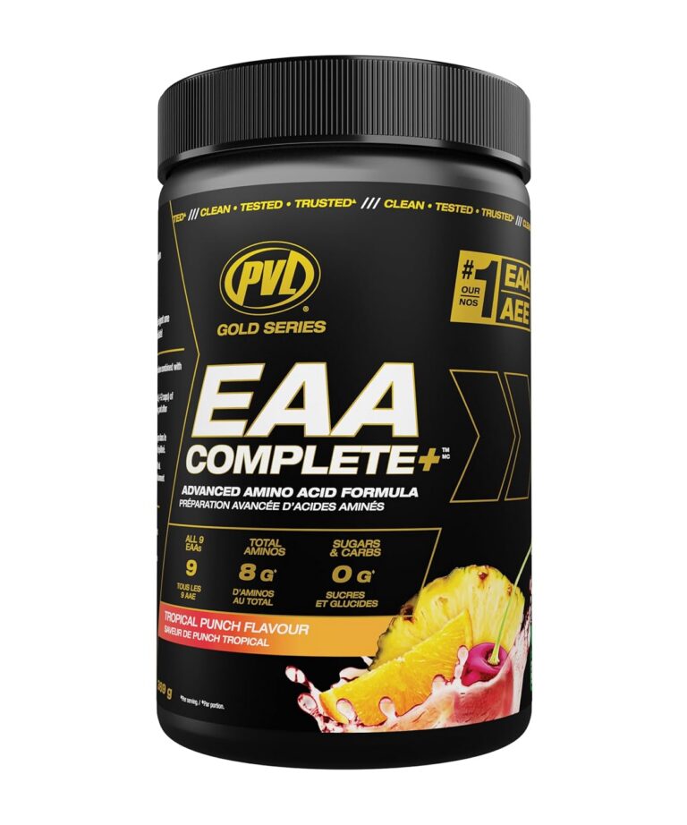PVL EAA BCAA COMPLETE | Pre, Intra or Post Workout – EAA/BCAA with L-Arginine, Amino Acid Supplement – Keto Friendly – (30 Servings (Pack of 1), Tropical Punch)