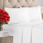 Queen Size 4 Piece Sheet Set - Comfy Breathable & Cooling Sheets - Hotel Luxury Bed Sheets for Women & Men - Deep Pockets, Easy-Fit, Extra Soft & Wrinkle Free Sheets - White...
