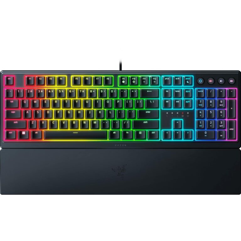 Razer Ornata V3 Gaming Keyboard: Low Profile Keys - Mecha Membrane Switches - UV Coated Keycaps - Backlit Media Keys - 10 Zone RGB Lighting - Spill Resistant - Magnetic Wrist...