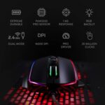 Redragon M686 Wireless Gaming Mouse, 16000 DPI Wired/Wireless Mouse with Professional Sensor, 45-Hour Durable Power Capacity, Customizable Macro and RGB Backlight for PC/Mac/Laptop