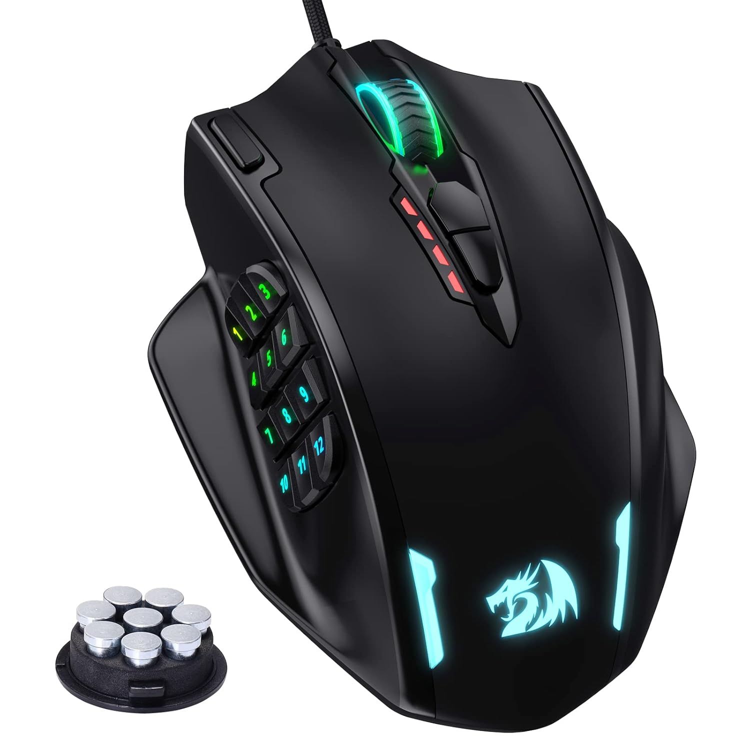 Redragon M908 Impact RGB Gaming Mouse, 12,400 DPI Wired Laser MMO Mouse with High Precision Actuation, 12 Macro Side Buttons and 16.8 Million Customized Breathing Backlight for... Redragon M908 Impact RGB Gaming Mouse, 12,400 DPI Wired Laser MMO Mouse with High Precision Actuation, 12 Macro Side Buttons and 16.8 Million Customized Breathing Backlight for...