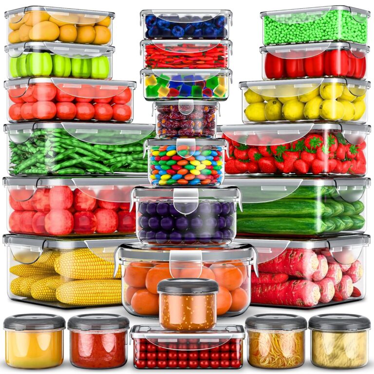 RockBerry 50 Pcs Large Food Storage Containers with Lids Airtight-85 OZ to Small Containers-Total 526 Oz BPA Free Plastic Stackable Containers For Pantry kitchen Organization,...
